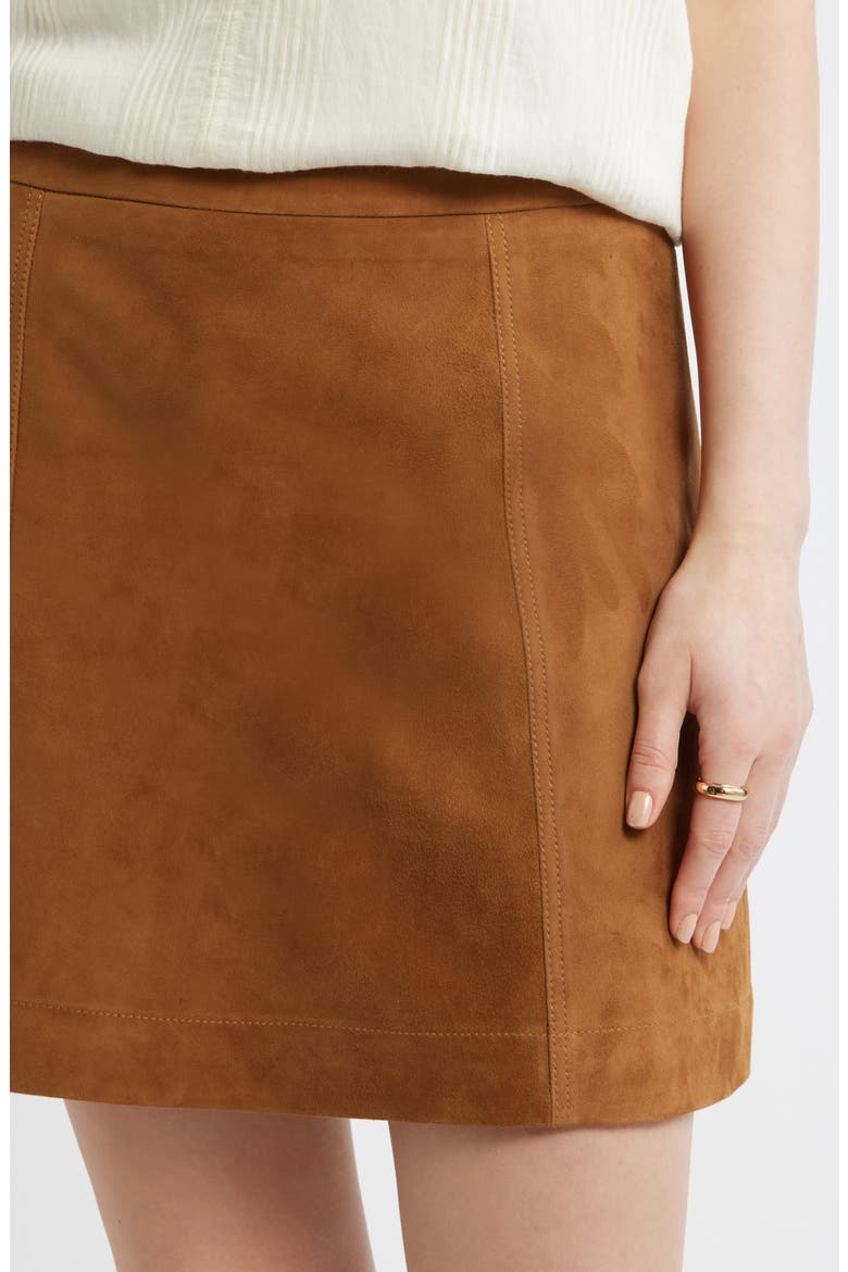 Suede Skirt, Alternate, color, TAN