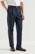 Brunello Cucinelli Super 150s virgin wool four season batavia trousers with pleat
