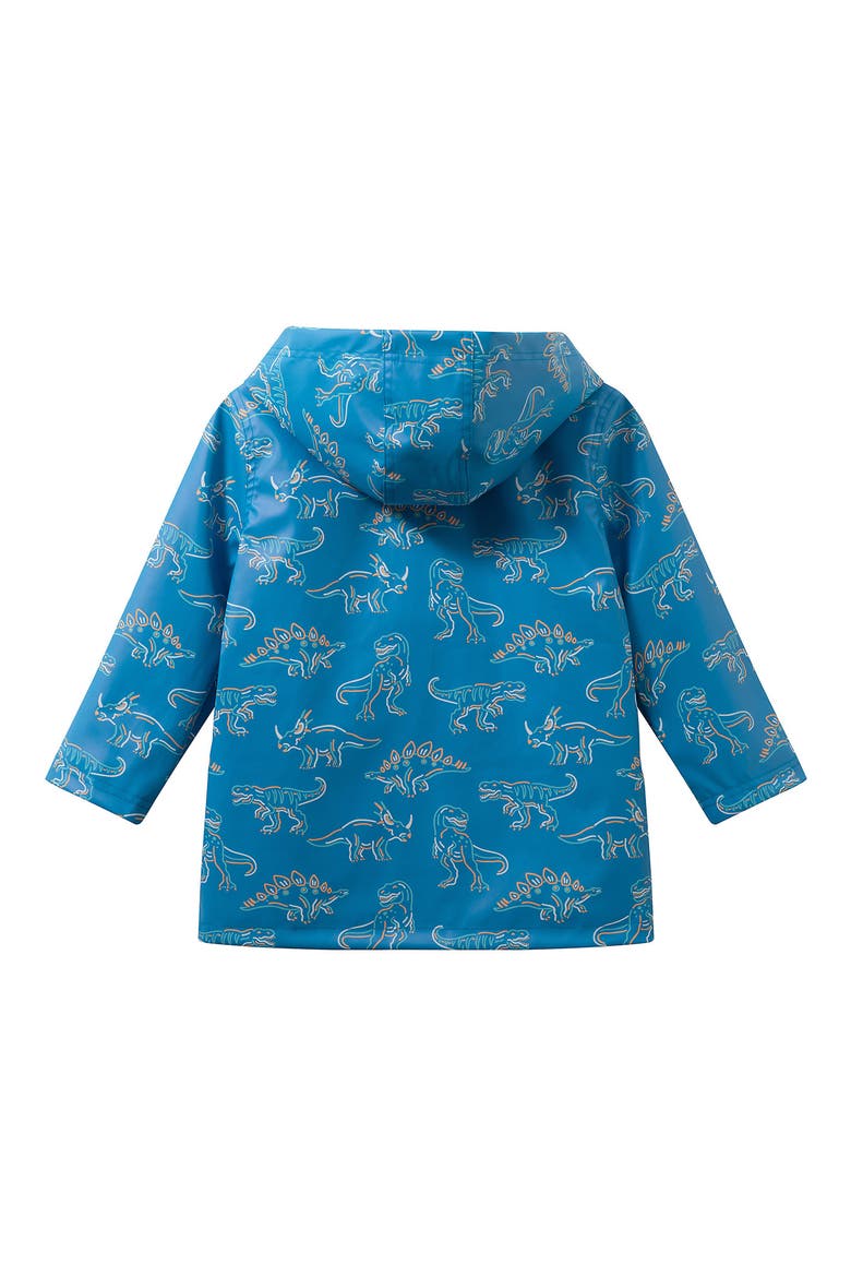 Kids' Patterned Rain Coat, Alternate, color, BLUE DINO