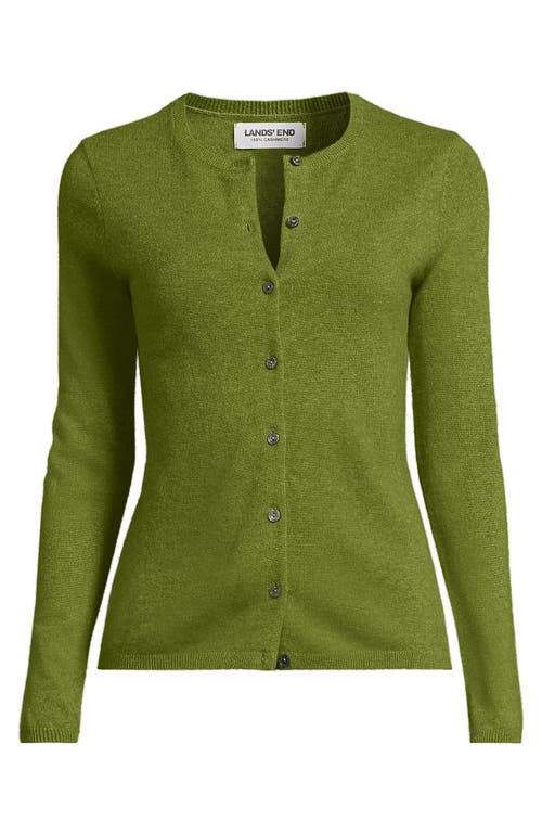 Lands' End Cashmere Cardigan Sweater In Green