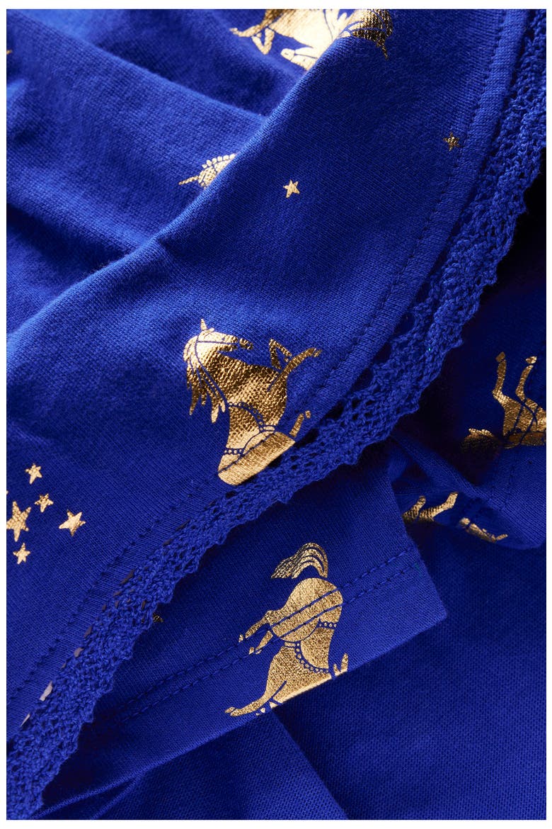 Kids' Printed Lace Trim Tiered Skort, Alternate, color, SAPPHIRE BLUE HORSES