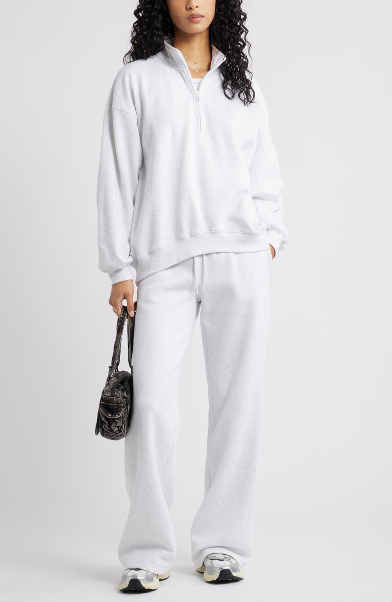 BP. Relaxed Quarter Zip Pullover, Alternate, color, Grey Fog Heather