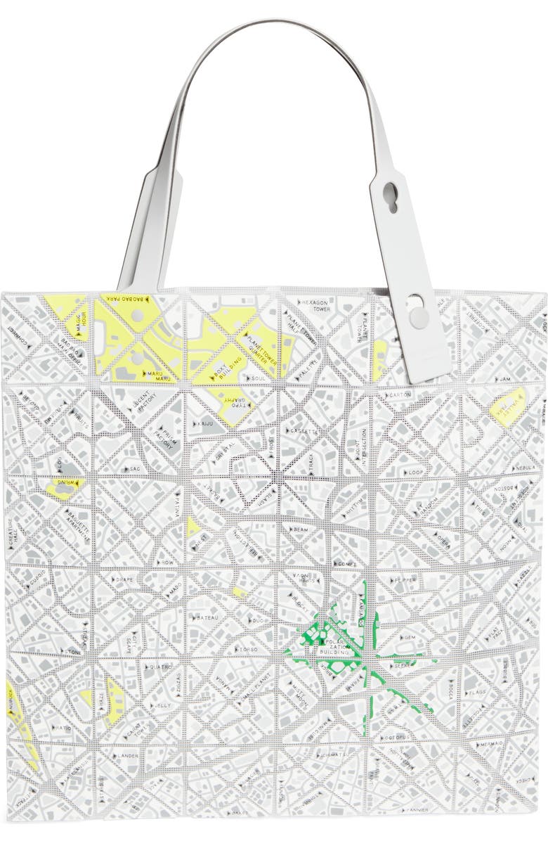 Bao Bao Issey Miyake Map Print Tote, Main, color, White