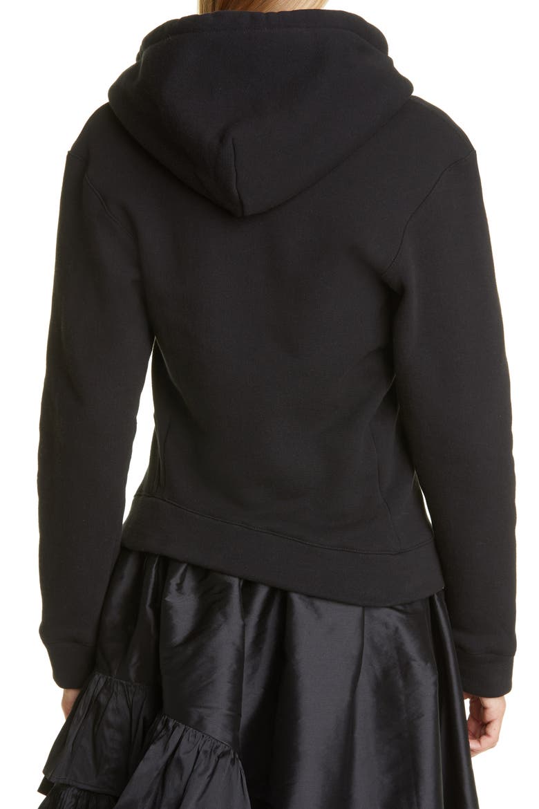 Twisted Cotton Logo Hoodie, Alternate, color, BLACK