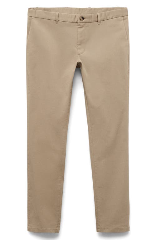 Mango Barna Slim Fit Stretch Twill Chino Pants In Neutral