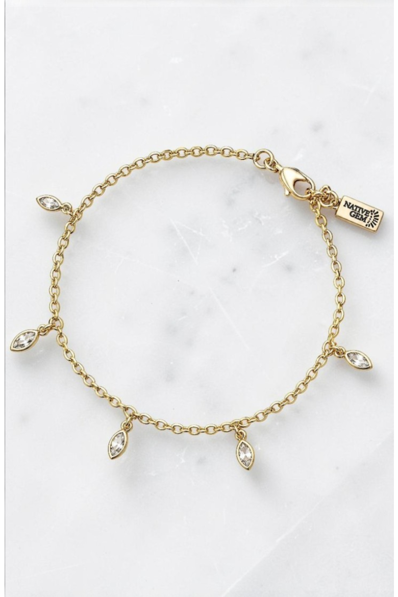 Smitten Sparkle Anklet, Alternate, color, Gold