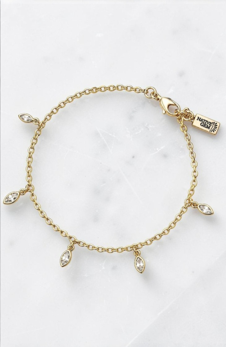 NATIVE GEM Smitten Sparkle Anklet, Alternate, color, Turquoise/Silver