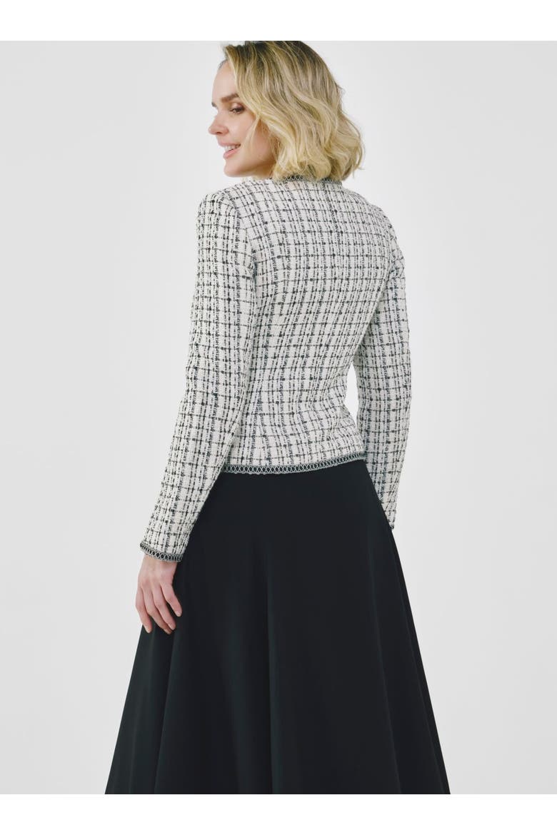 Signature Fancy Tweed Jacket, Alternate, color, Black & White