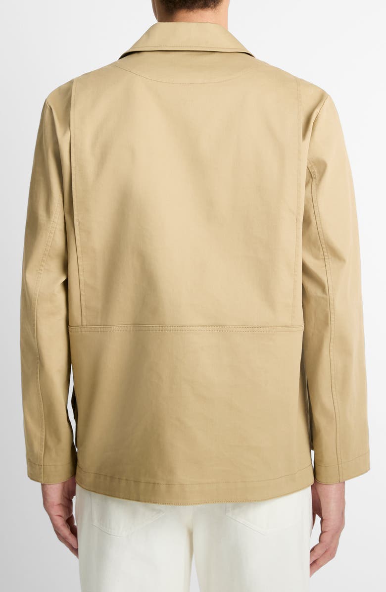 Vince Bonded Cotton Snap-Up Hunting Jacket, Alternate, color, Beachwood/ Olive Leaf