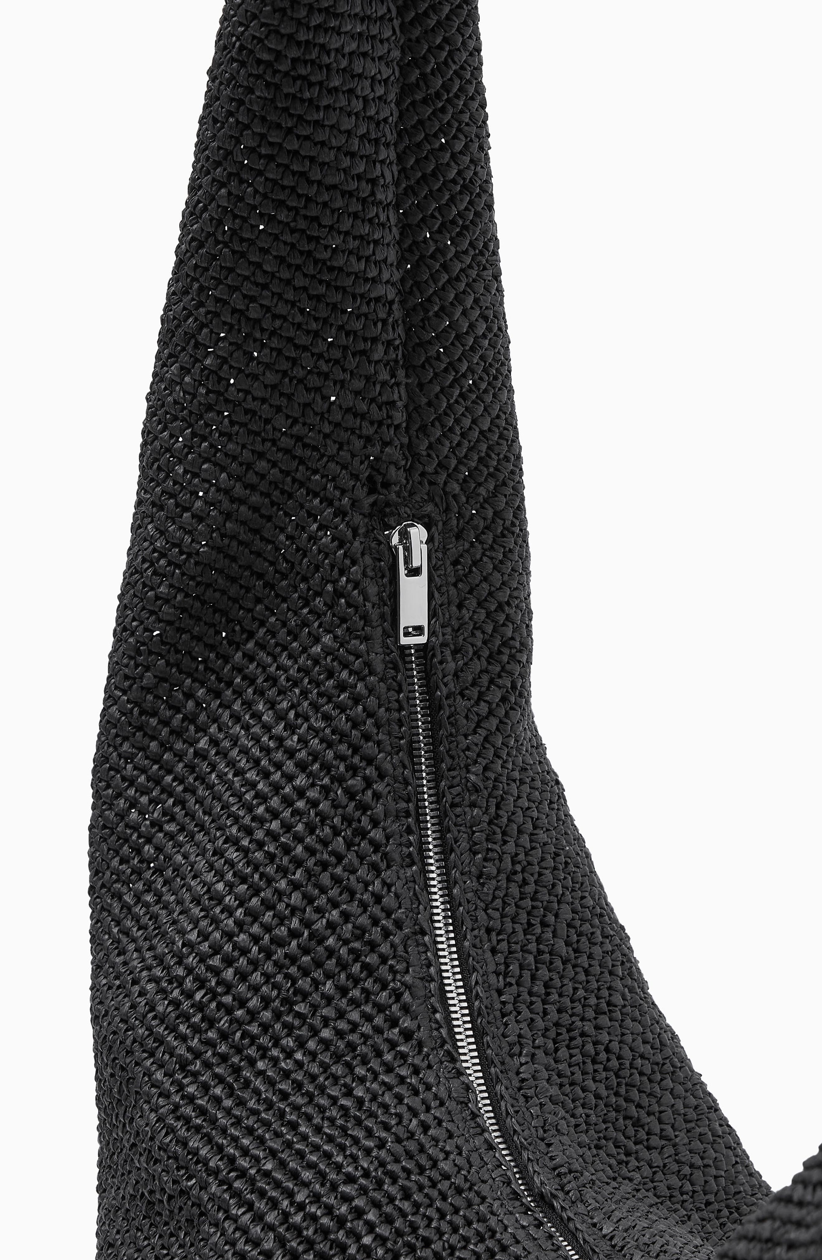 Raffia Sling Bag, Alternate, color, BLACK DARK