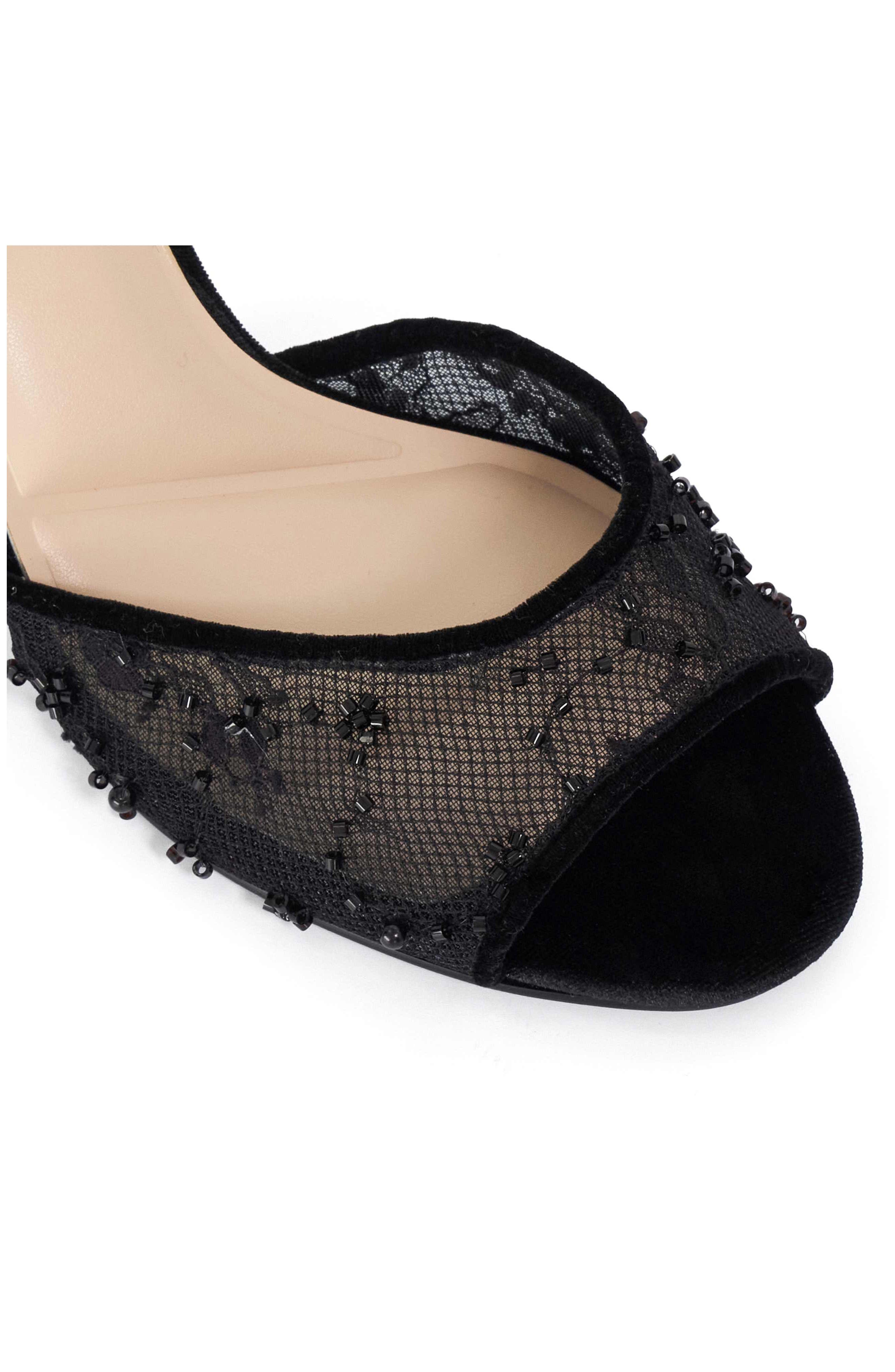Miimi Beaded Ankle Strap Sandal, Alternate, color, BLACK