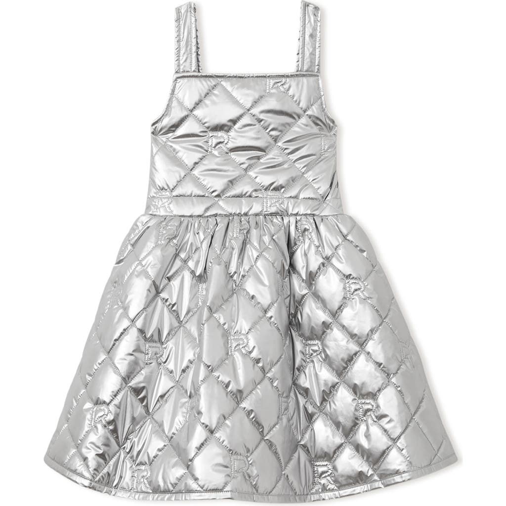 REISS REISS KIDS' JOEY JR. QUILTED METALLIC PINAFORE DRESS