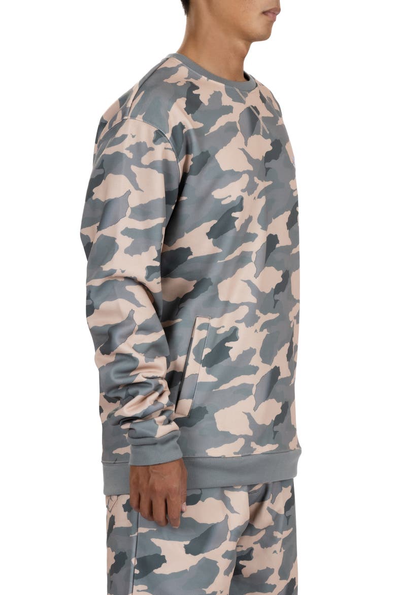 Camo Print Recycled Polyester Sweatshirt, Alternate, color, TAN