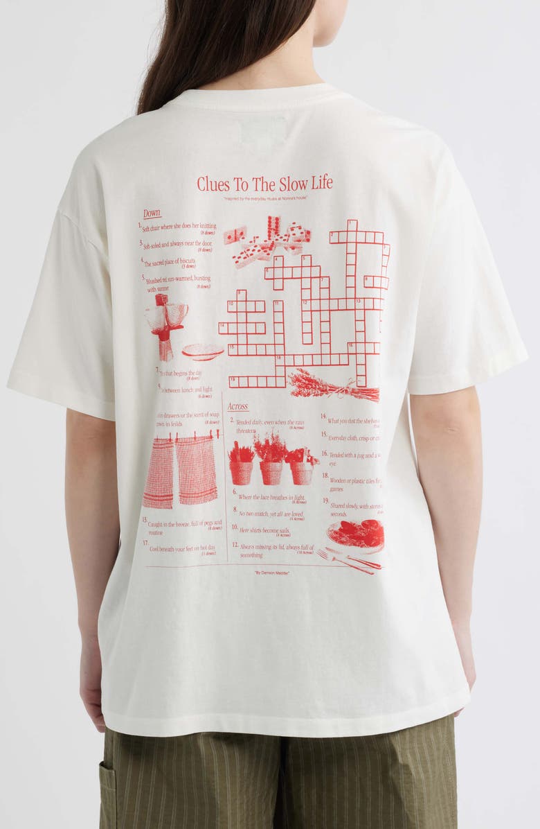 Damson Madder Slow Life Crossword Graphic T-Shirt, Alternate, color, Off White