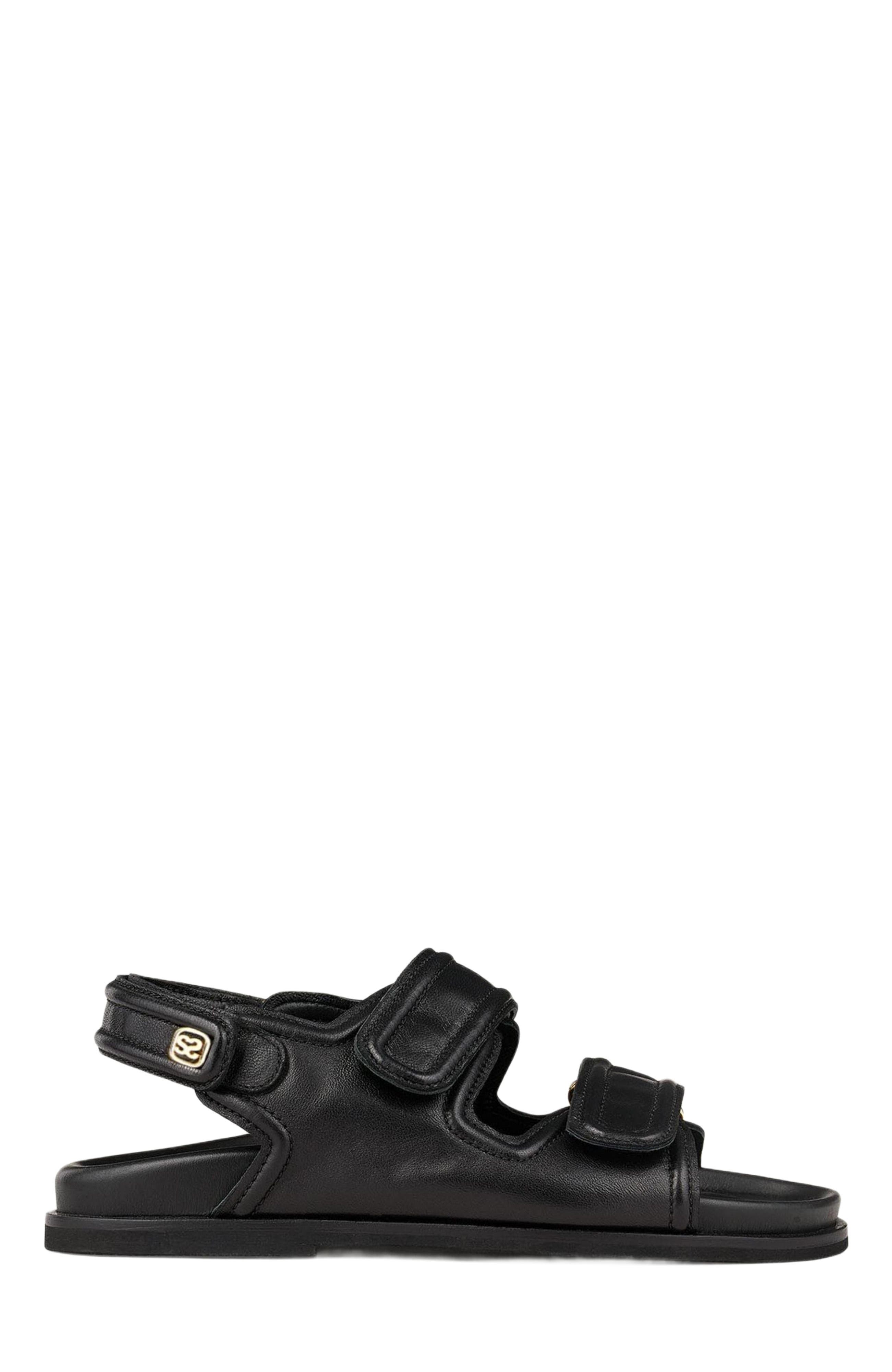 SANDRO Leather sandals, Main, color, 