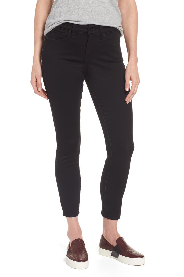 Ami Stretch Ankle Skinny Jeans, Main, color, BLACK