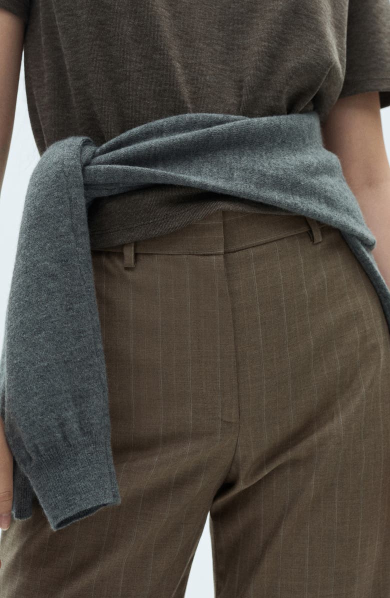 MANGO Pinstripe Flare Leg Pants, Alternate, color,