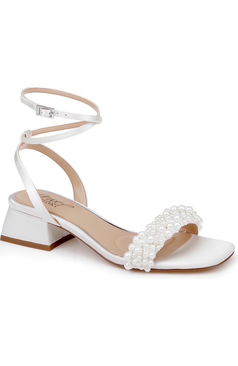 Jewel Badgley Mischka Payton Ankle Strap Sandal, Main, color, Ivory Satin