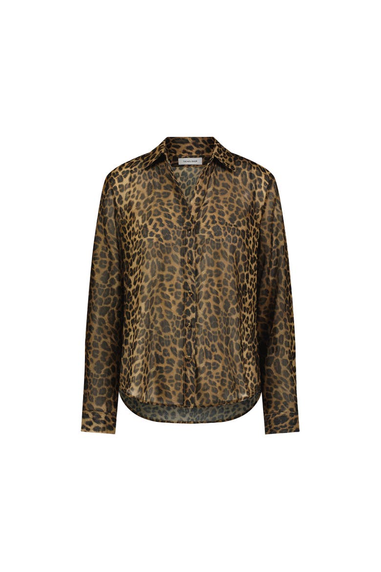 Ana Chiffon Blouse, Alternate, color, Leopard
