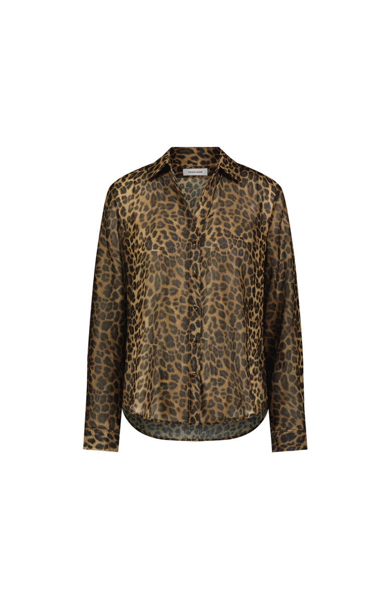 The Noli Shop Ana Button Up Shirt, Alternate, color, Leopard