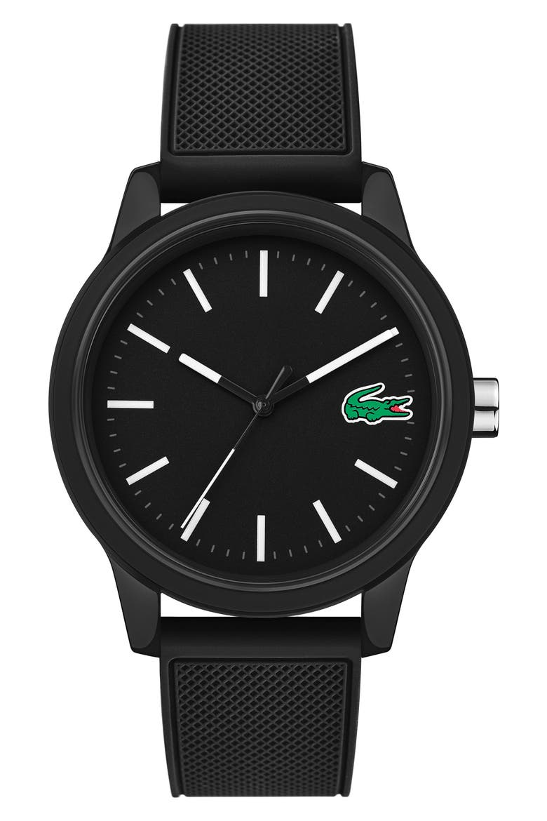 12.12 Rubber Strap Watch, 42mm, Main, color, BLACK