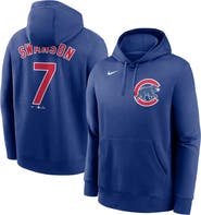 Nike Men's Nike Dansby Swanson Royal Chicago Cubs Player Name & Number Club Pullover Hoodie