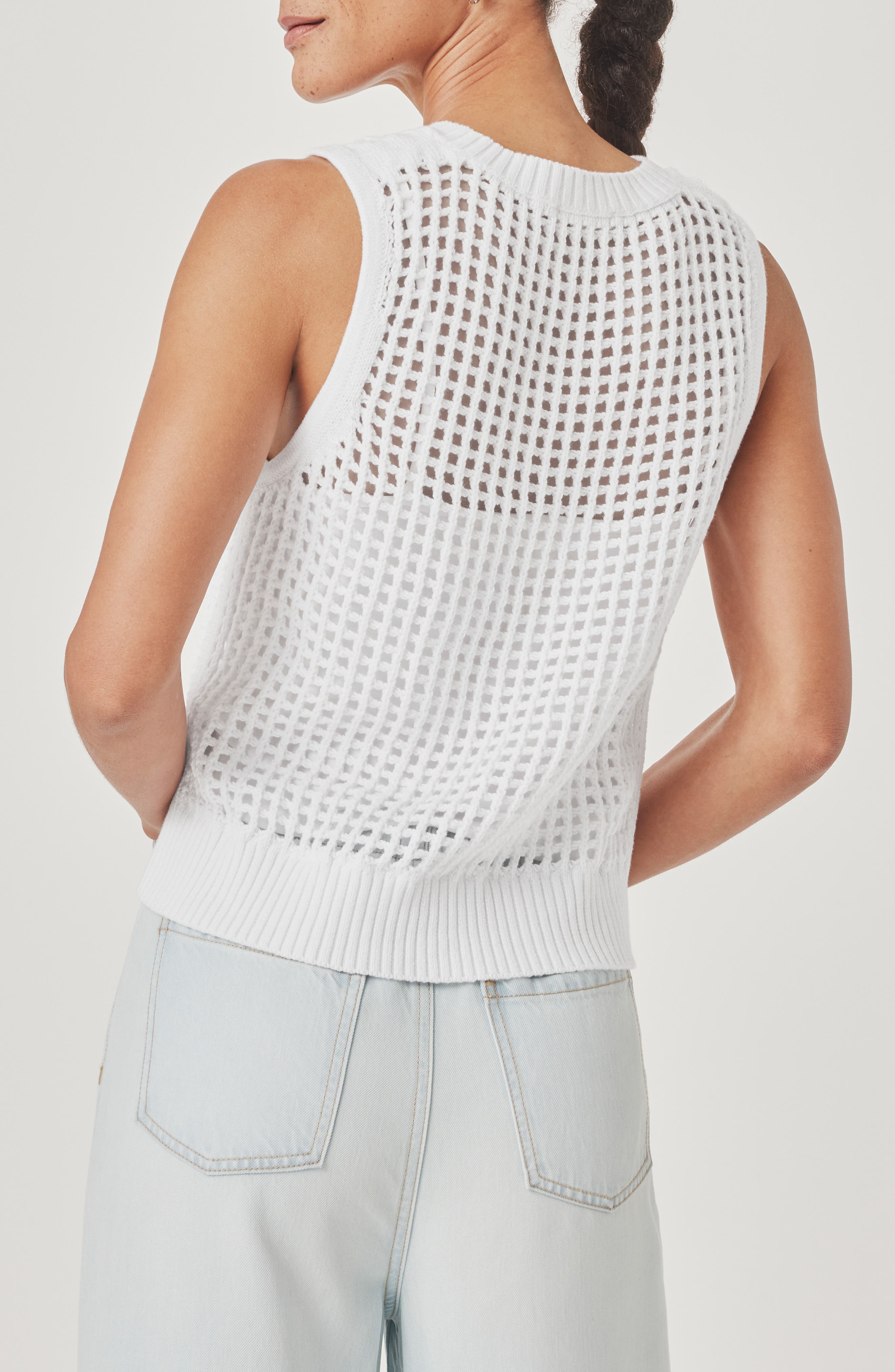 Camellia Open Knit Sleeveless Sweater - image 4