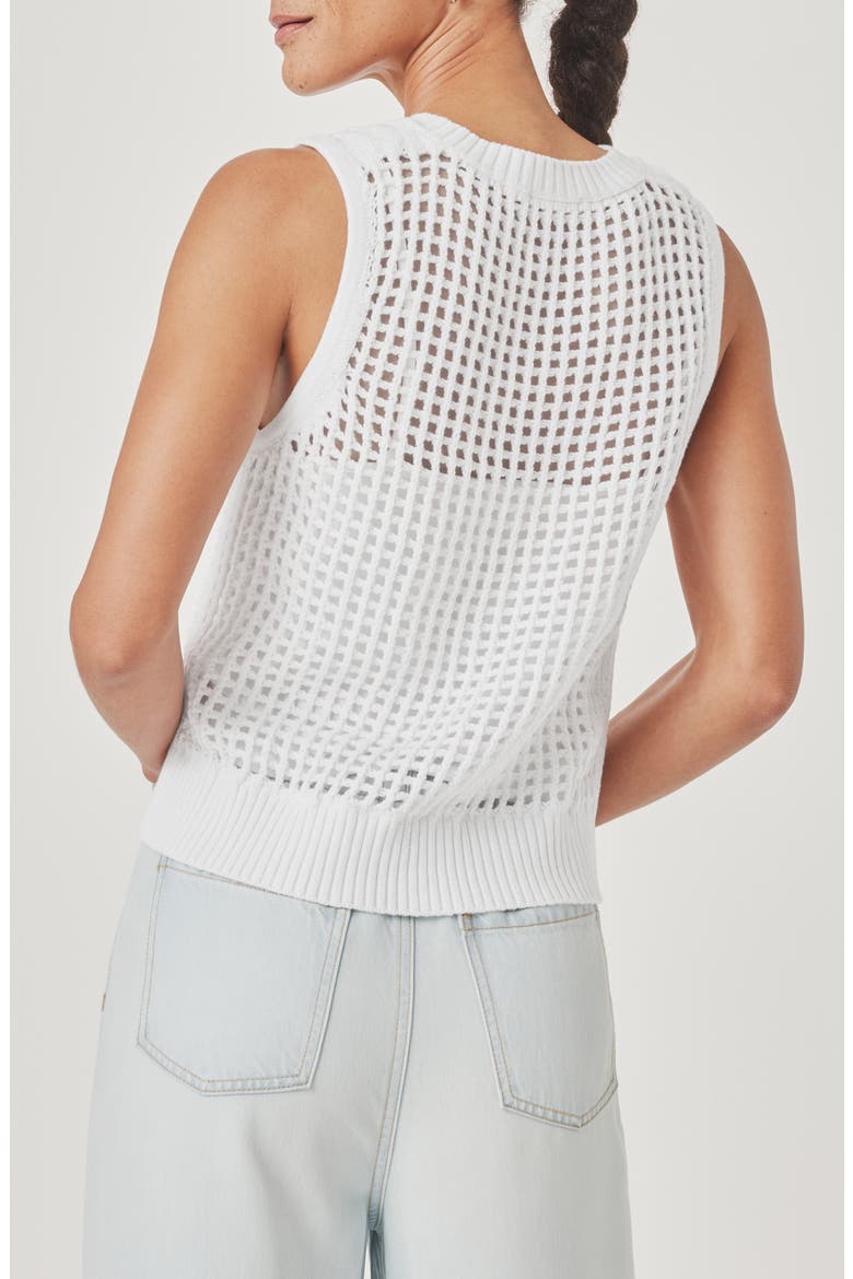 Camellia Open Knit Sleeveless Sweater, Alternate, color, WHITE