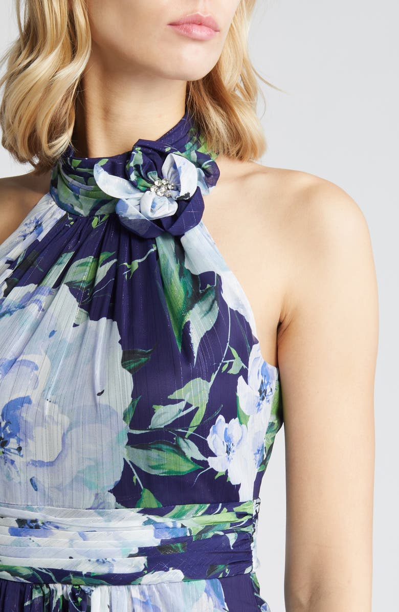 Eliza J Floral Chiffon High-Low Midi Dress, Alternate, color,