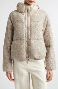 Herno Capes Sequin Wool & Alpaca Blend Down Jacket