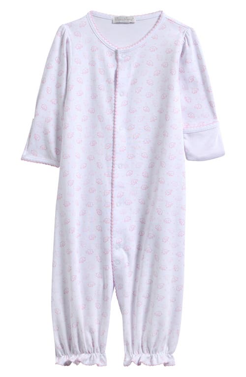 Kissy Kissy Ele-fun Print Convertible Pima Cotton Gown In Pink