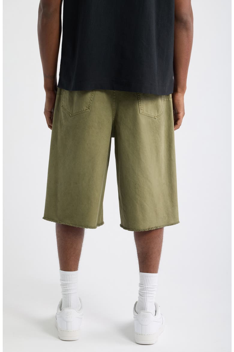 Raw Hem Cotton Twill Bermuda Shorts, Alternate, color, GREEN