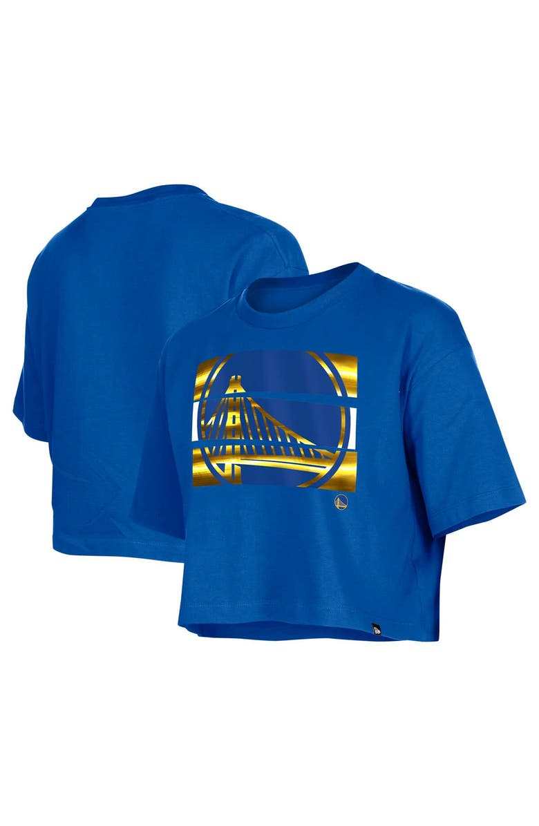 New Era Women's New Era Royal Golden State Warriors Oversized Boxy Crop T-Shirt, Main, color, Royal