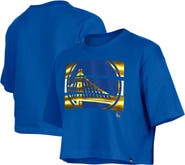 New Era Women's New Era Royal Golden State Warriors Oversized Boxy Crop T-Shirt