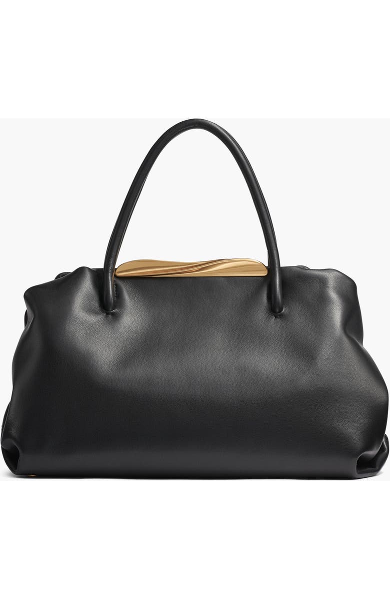 Donna Karan New York Poplin Satchel, Alternate, color, Black/Gold