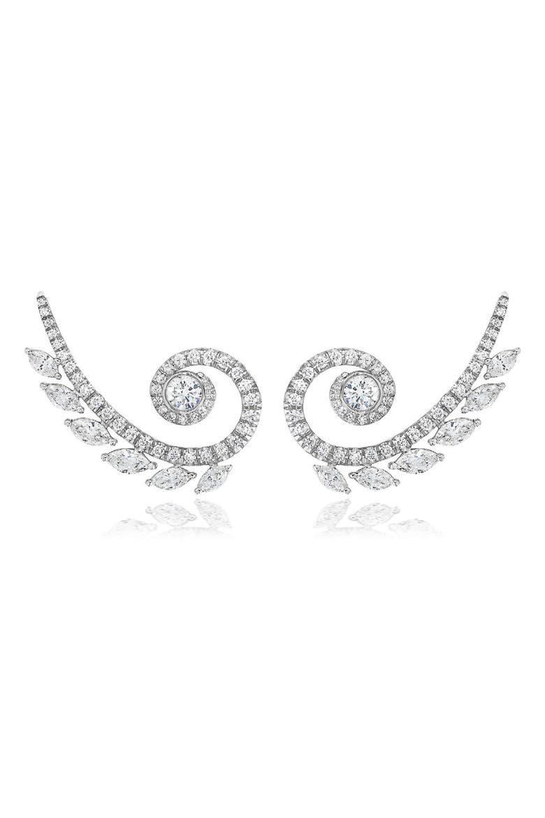 Icon Diamond Fibonacci Earrings, Main, color, 18K WHITE GOLD