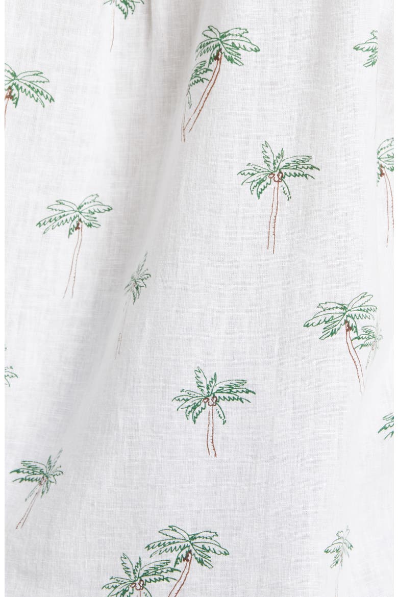 Whitney Short Sleeve Linen Blend Camp Shirt, Alternate, color, SKETCHED PALMS
