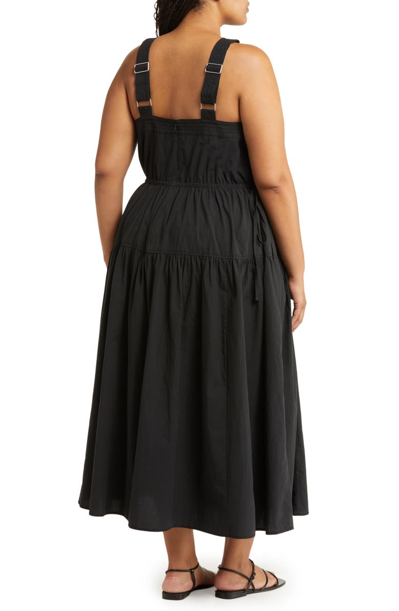 Madewell Halter Tiered Cotton Poplin Midi Dress, Alternate, color, 