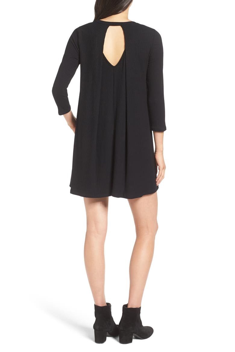Leah' Shift Dress, Alternate, color, BLACK