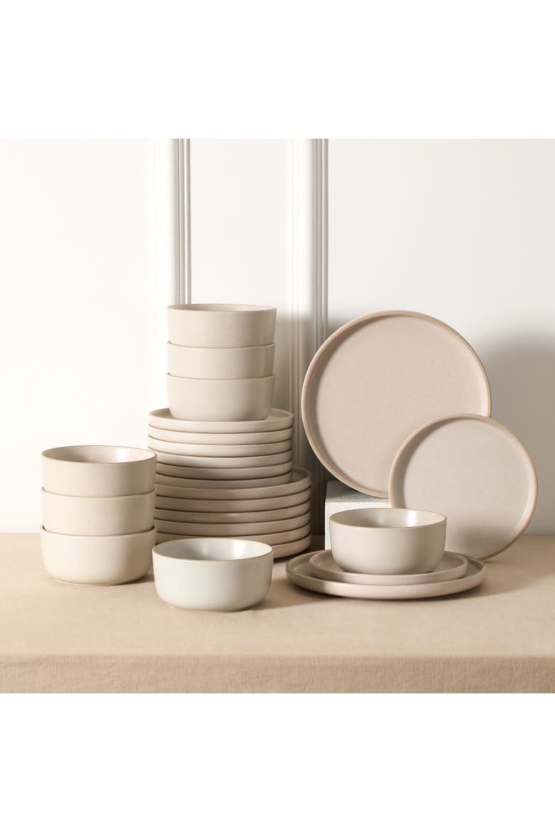 Amber Stoneware 12-Piece Dinnerware Set, Alternate, color, White Speckled