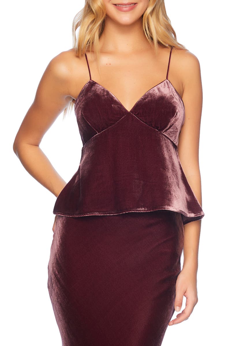 Susana Monaco Velvet Camisole, Main, color, Malbec