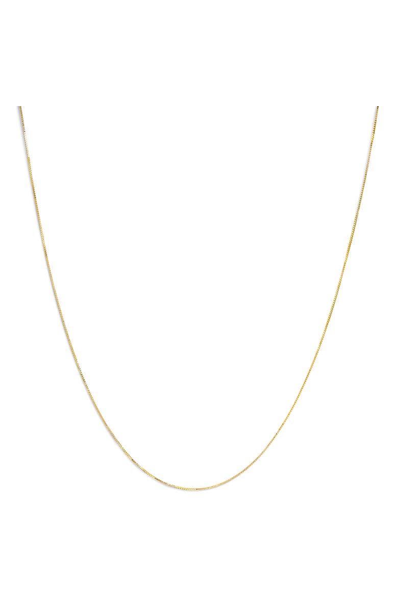 Haus of Brilliance Unisex Solid 14K Gold 0.75mm Classic Box Chain Necklace, Main, color, Yellow