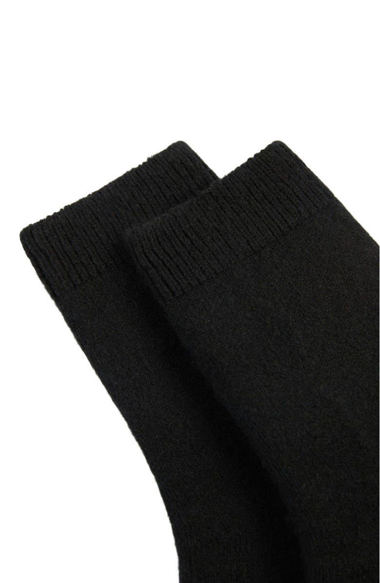 GOBI Mongolian Cashmere Unisex Cashmere Jersey Knit Bed Socks, Alternate, color, Brillian Black