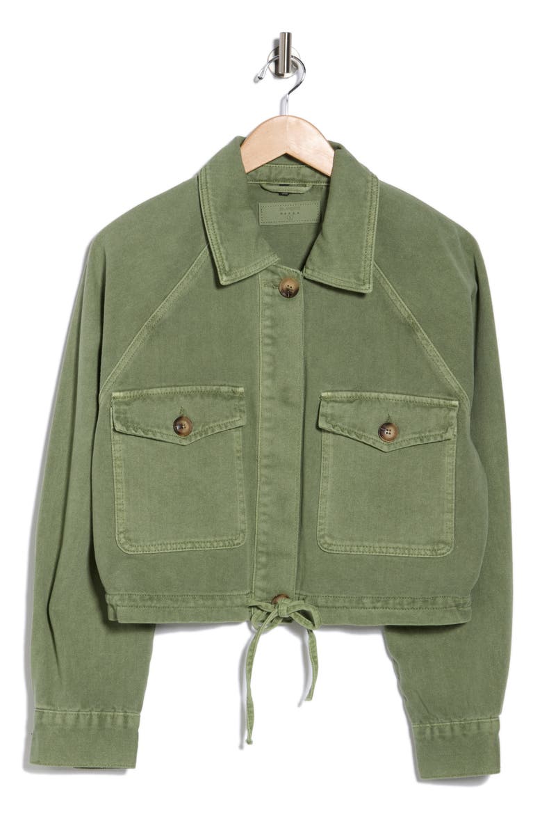 Crop Twill Shirt Jacket, Alternate, color, BASIL MOCKTAIL