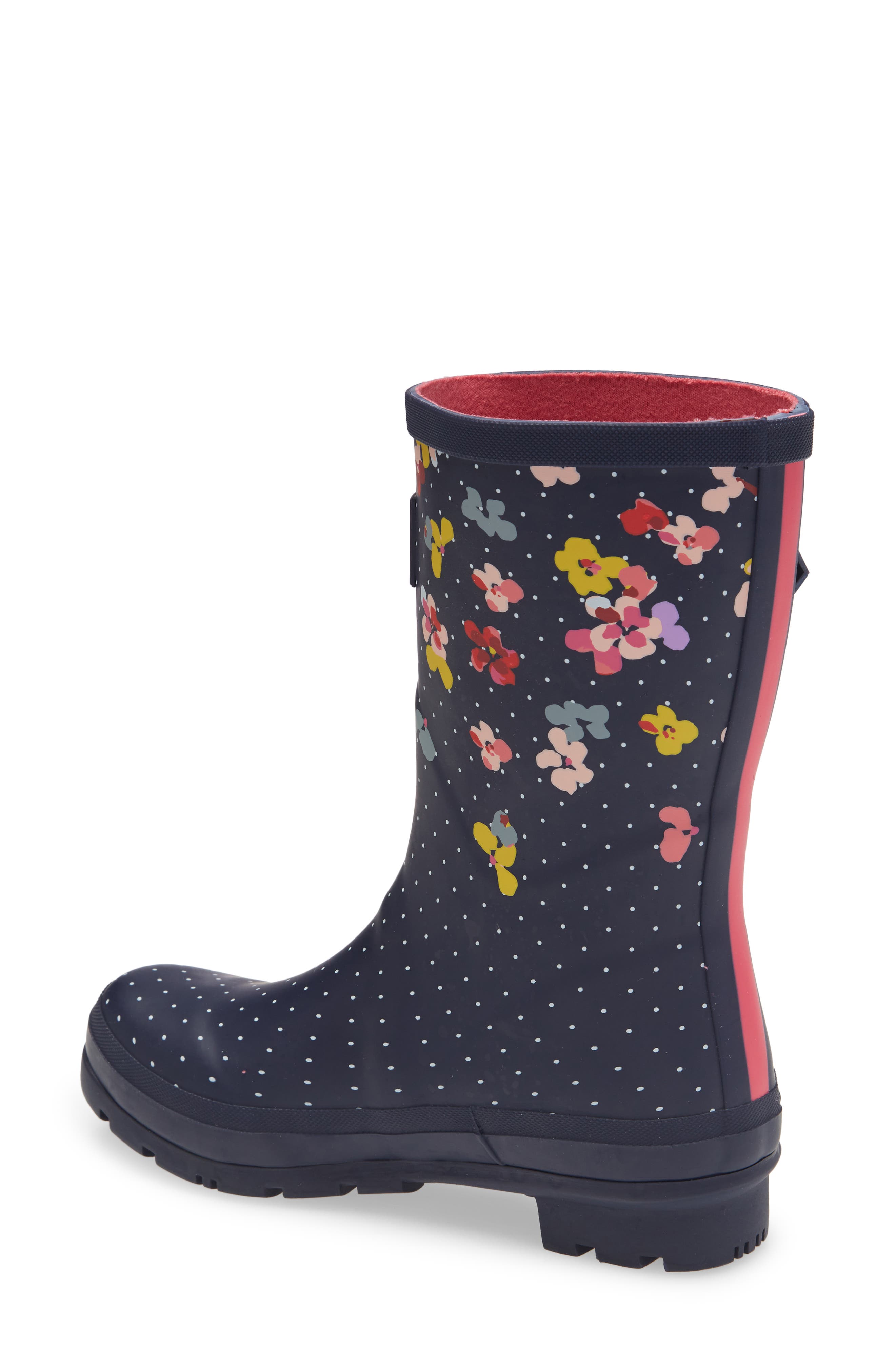 Print Molly Welly Rain Boot, Alternate, color, NAVBLOSSOM