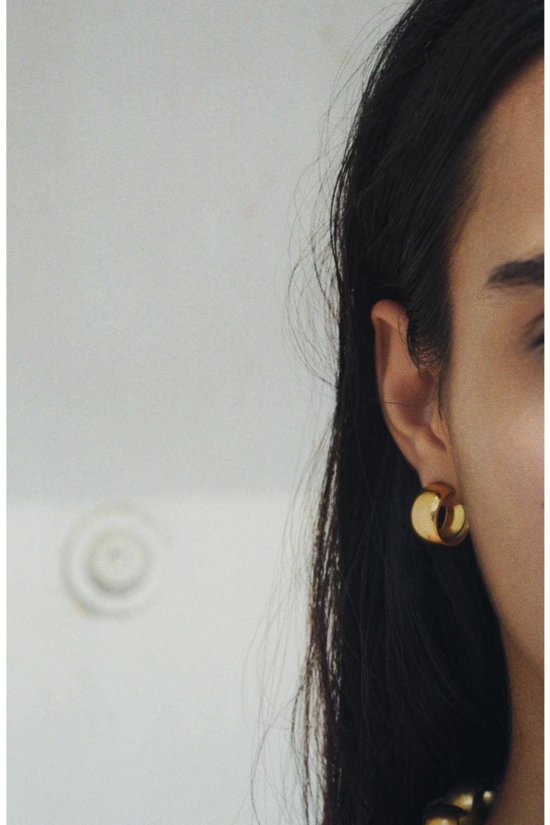 Luna Hoop Earrings, Alternate, color, BRASS