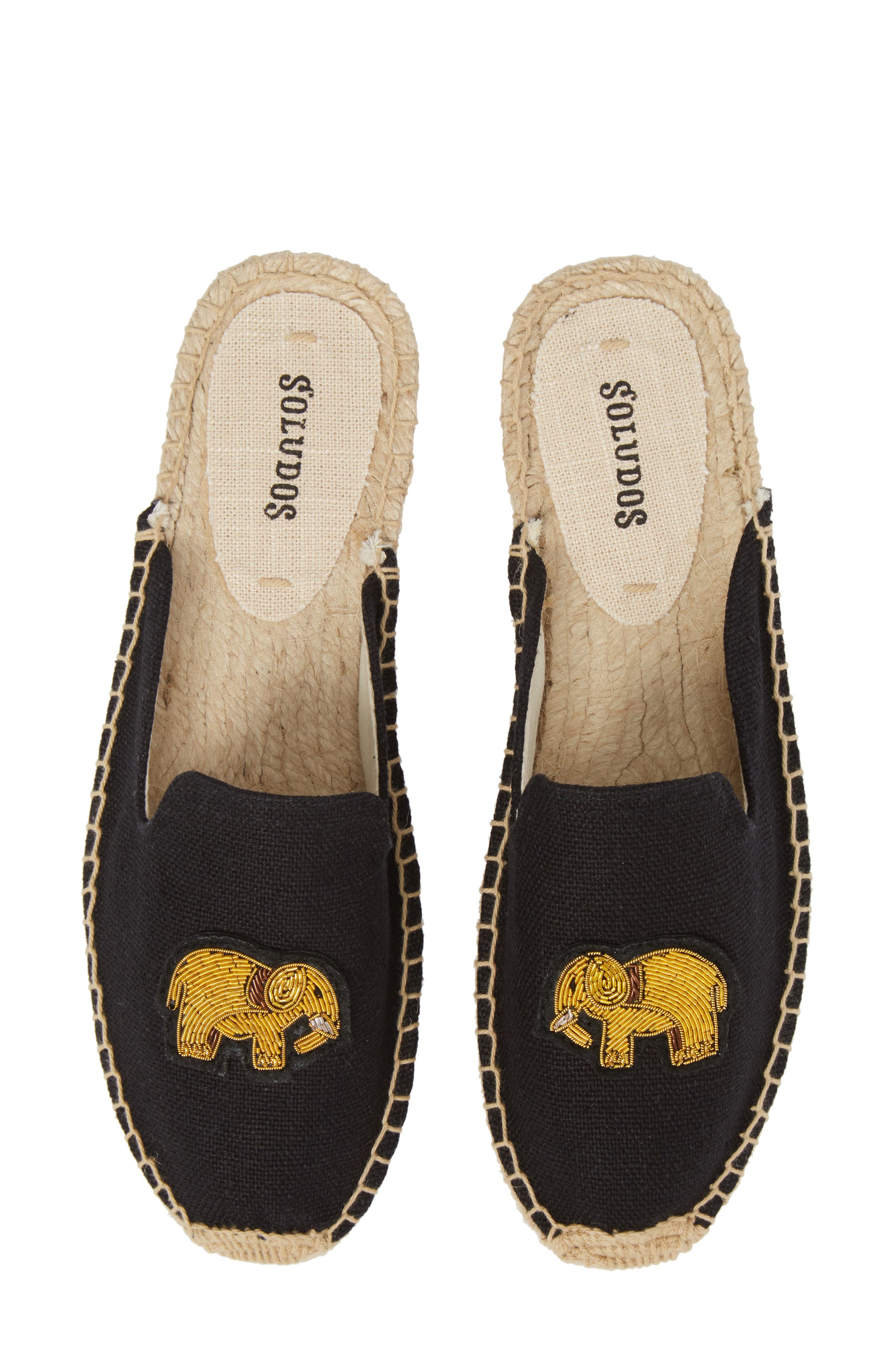 Soludos Elephant Beaded Espadrille Mule, Main, color, 