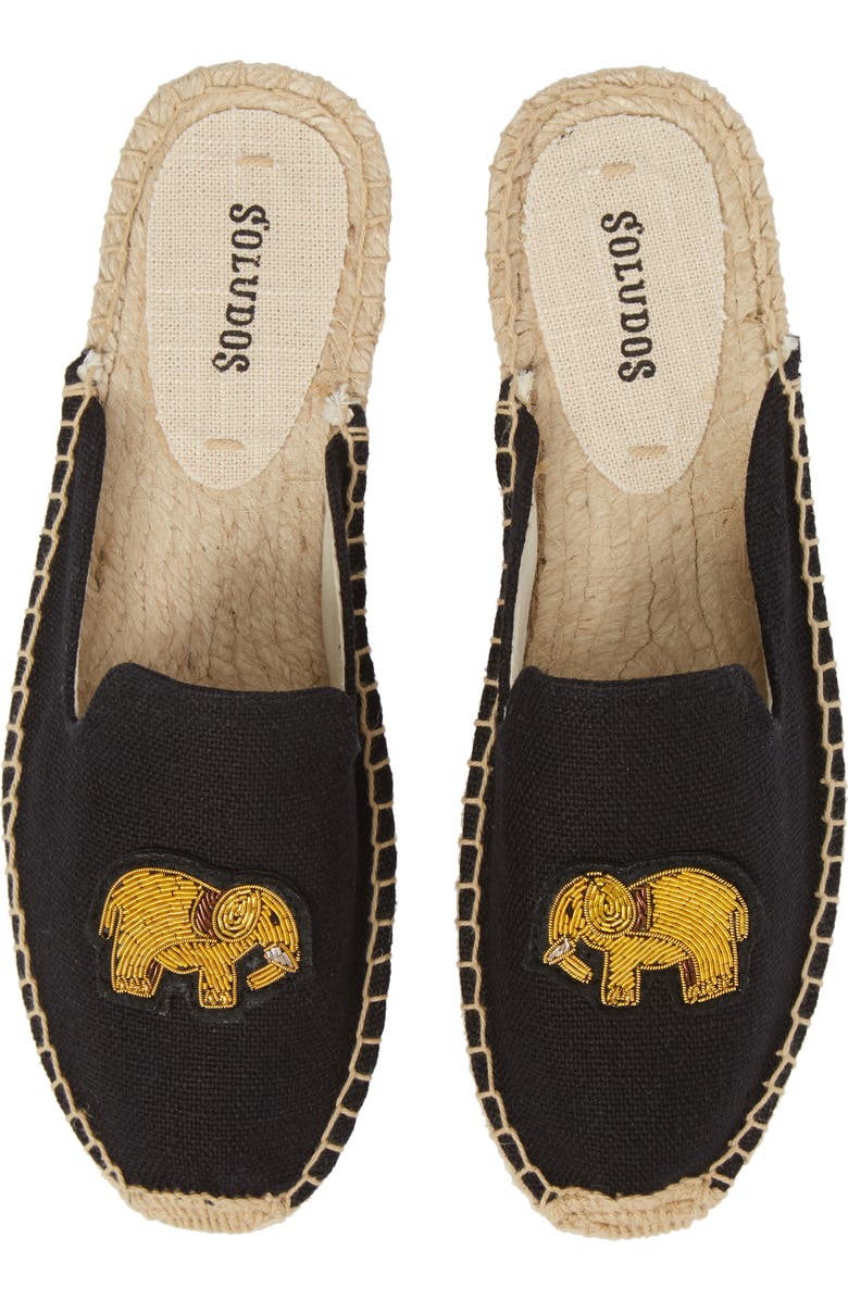 Soludos Elephant Beaded Espadrille Mule, Main, color,