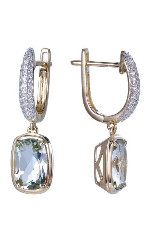 Kahn High Jewelry Green Amethyst Earrings With Diamonds In Green