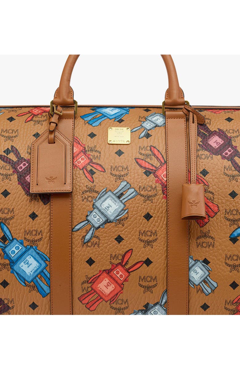 MCM X-Large Ottomar Weekender Bag in Rabot Visetos, Alternate, color, Cognac